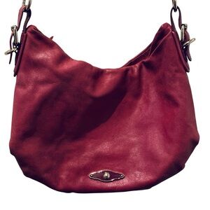 ELLIOTT LUCCA Magenta Leather Hobo Shoulder Bag Purse